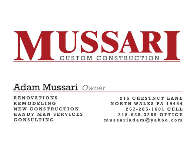 MussariConstructionBusinesscard